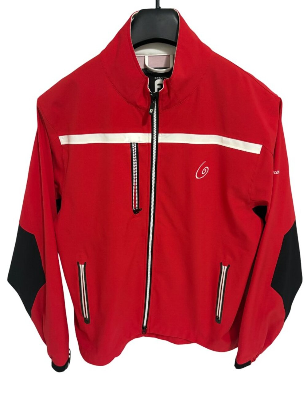 Footjoy Dryjoys TourXP Full Zip Golf Windbreaker Jacket Size XL Logo Red